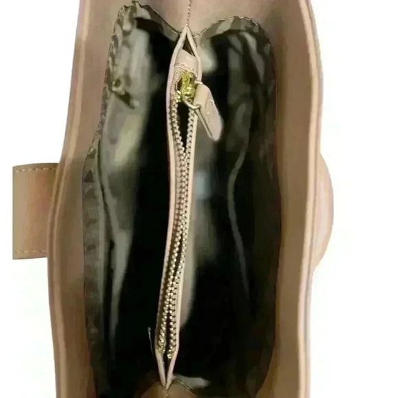 Fashionable Chain Handle Shoulder Bag Elegant Solid Color Leather Bucket Purse - Picture 4 of 16